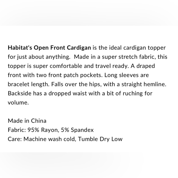 Habitat Collarless Open Rayon Cardigan - Picture 12 of 13